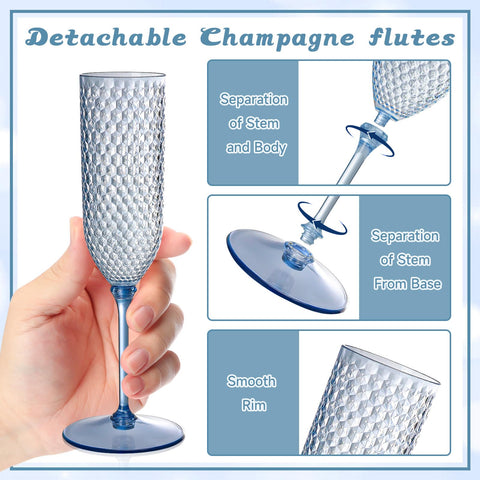 XUWAIDSGN diamond-pattern plastic flute adds elegant sparkle to any celebration