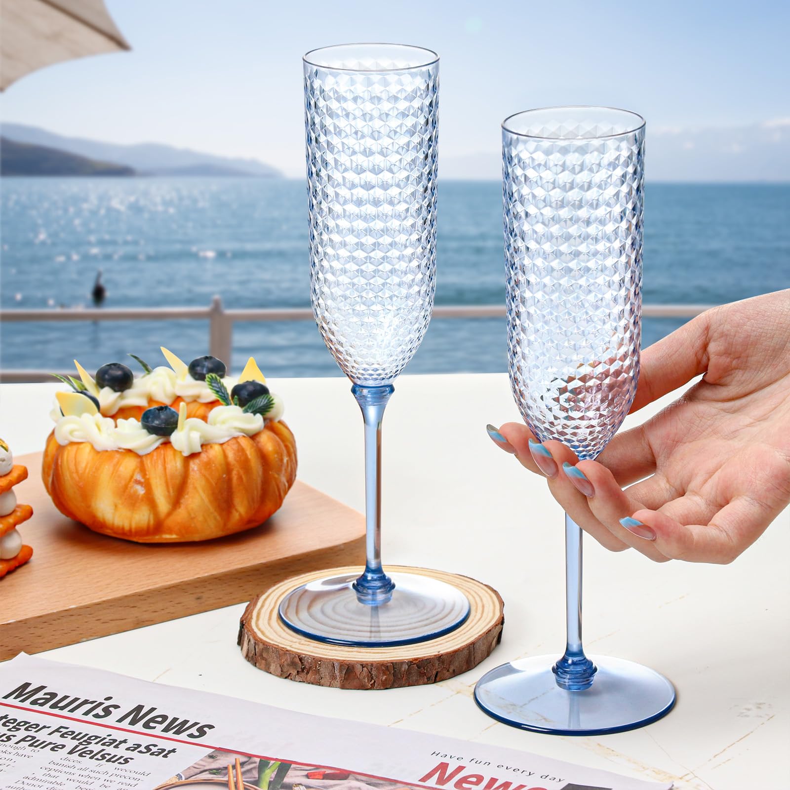XUWAIDSGN durable reusable champagne glass suitable for daily use and big events