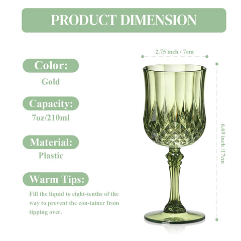 XUWAIDSGN unbreakable 7oz glass goblet for weddings and parties.