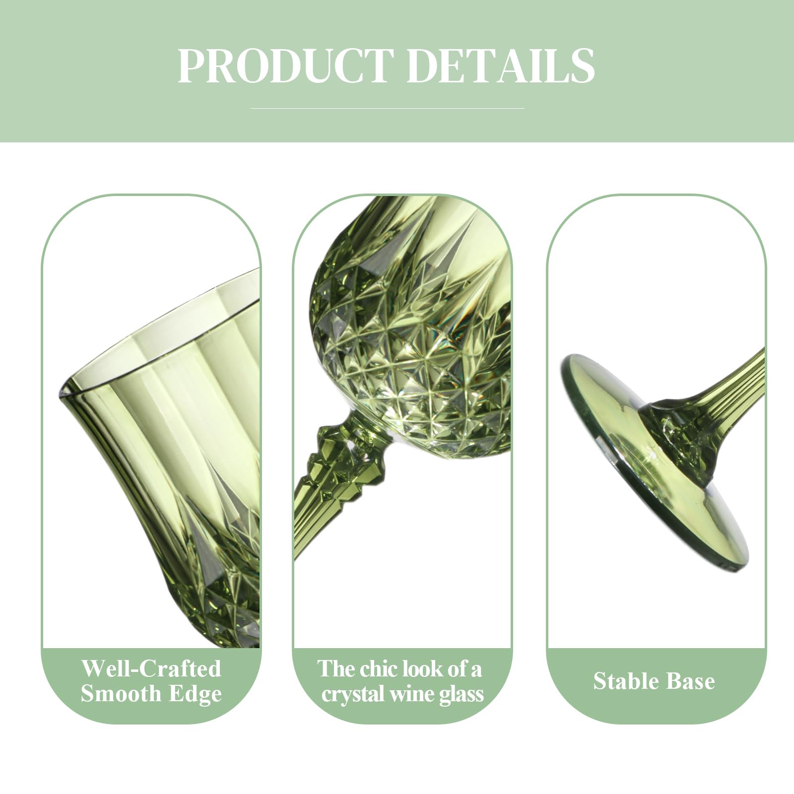 High-leg design offers a comfortable grip during drinks.