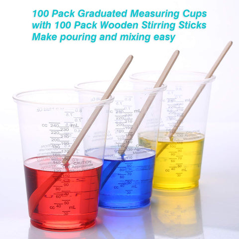 Reliable cups and sticks set for arts, crafts, and small batches