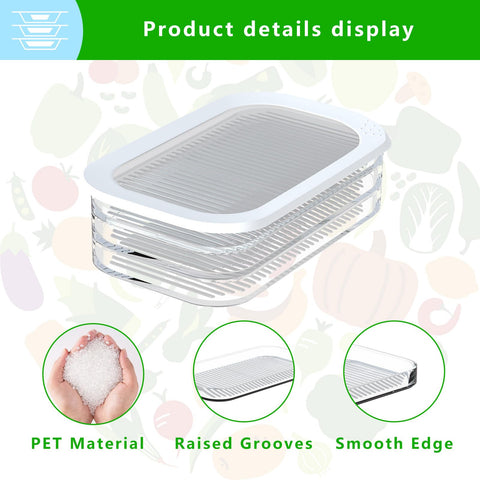 XVAJT three-tier stackable fridge storage keeps meats neatly organized and space-efficient.