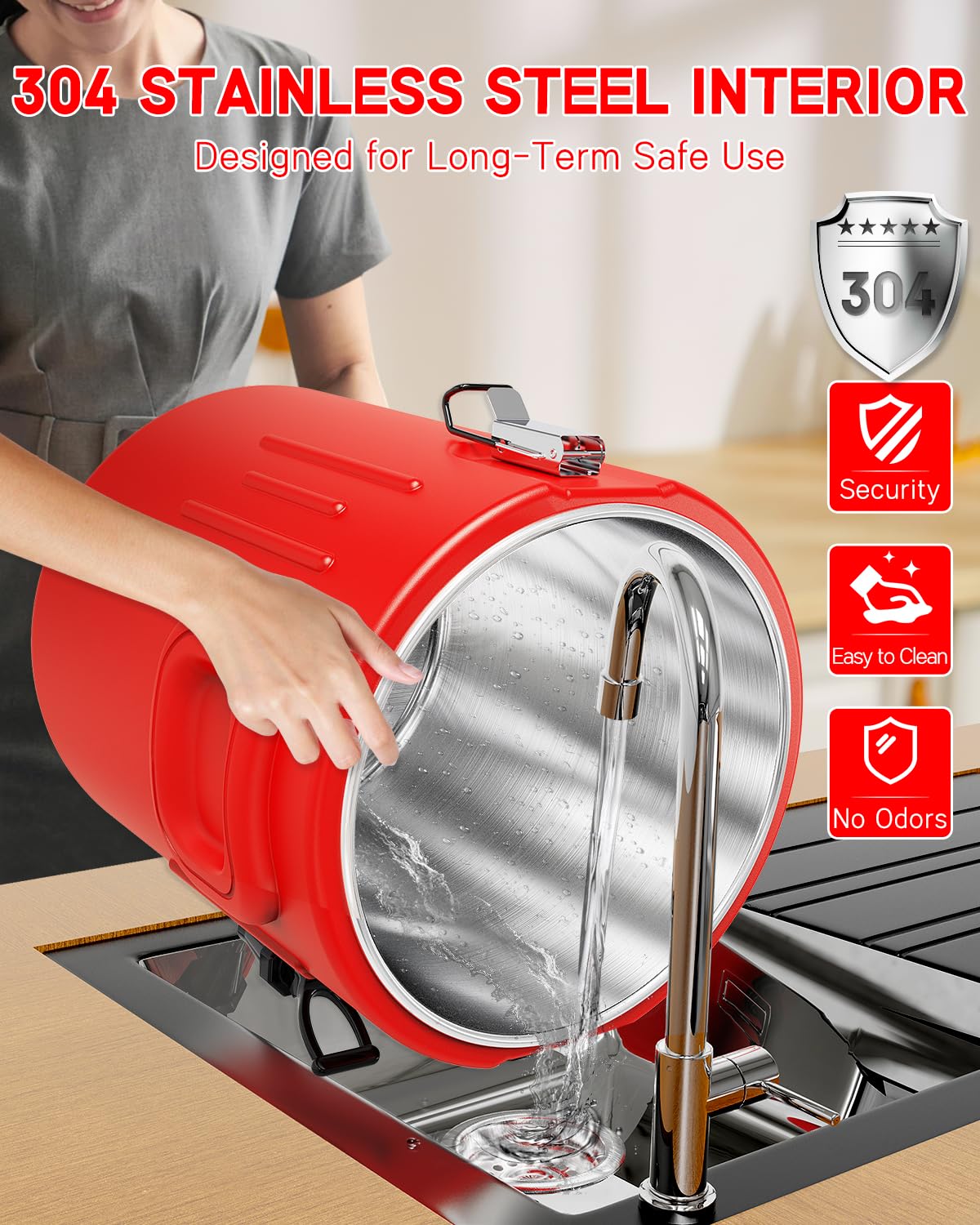 XVEZUA wide mouth opening enables quick filling and pouring.
