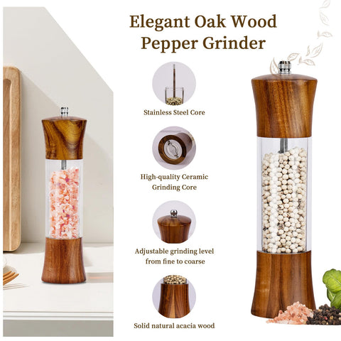 XWXO ceramic-core adjustable grinder provides consistent texture from fine to coarse.