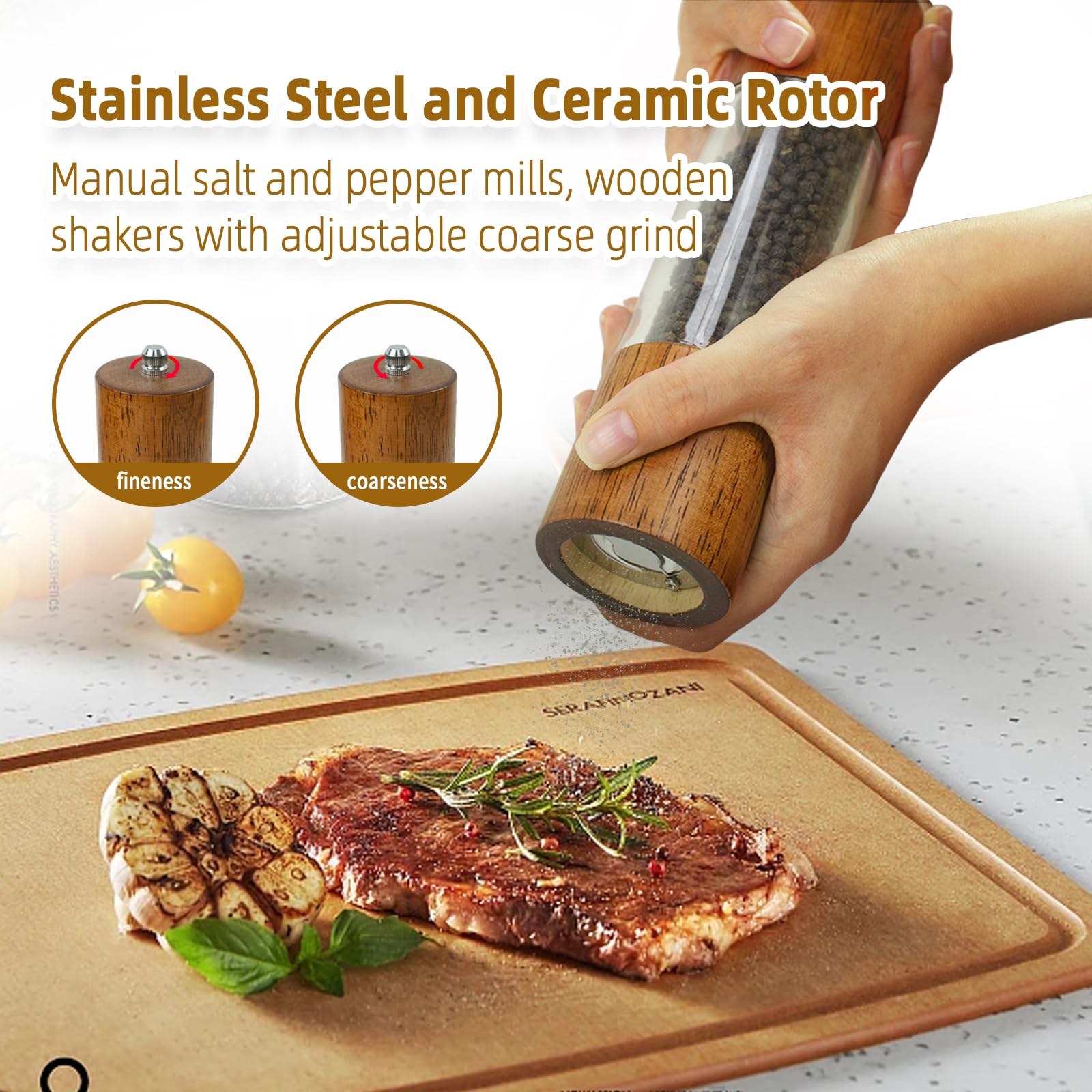 XWXO ceramic grinder core preserves flavors with smooth, adjustable grind.