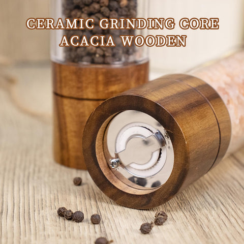 XWXO natural acacia wood grain variation on each grinder.