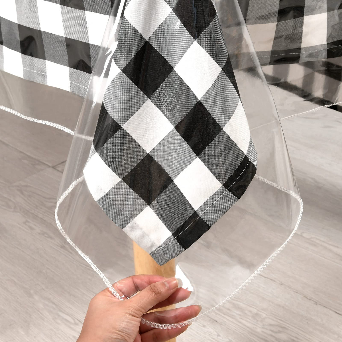 XWZO clear tablecloth 60x84 rectangle protecting surfaces while showcasing your tabletop