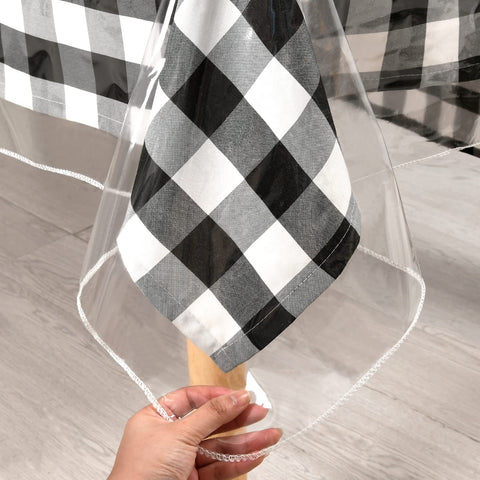 XWZO clear tablecloth 60x84 rectangle protecting surfaces while showcasing your tabletop