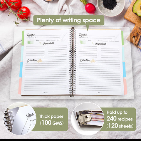 XXINMOH dividers and labels help you categorize recipes at a glance.