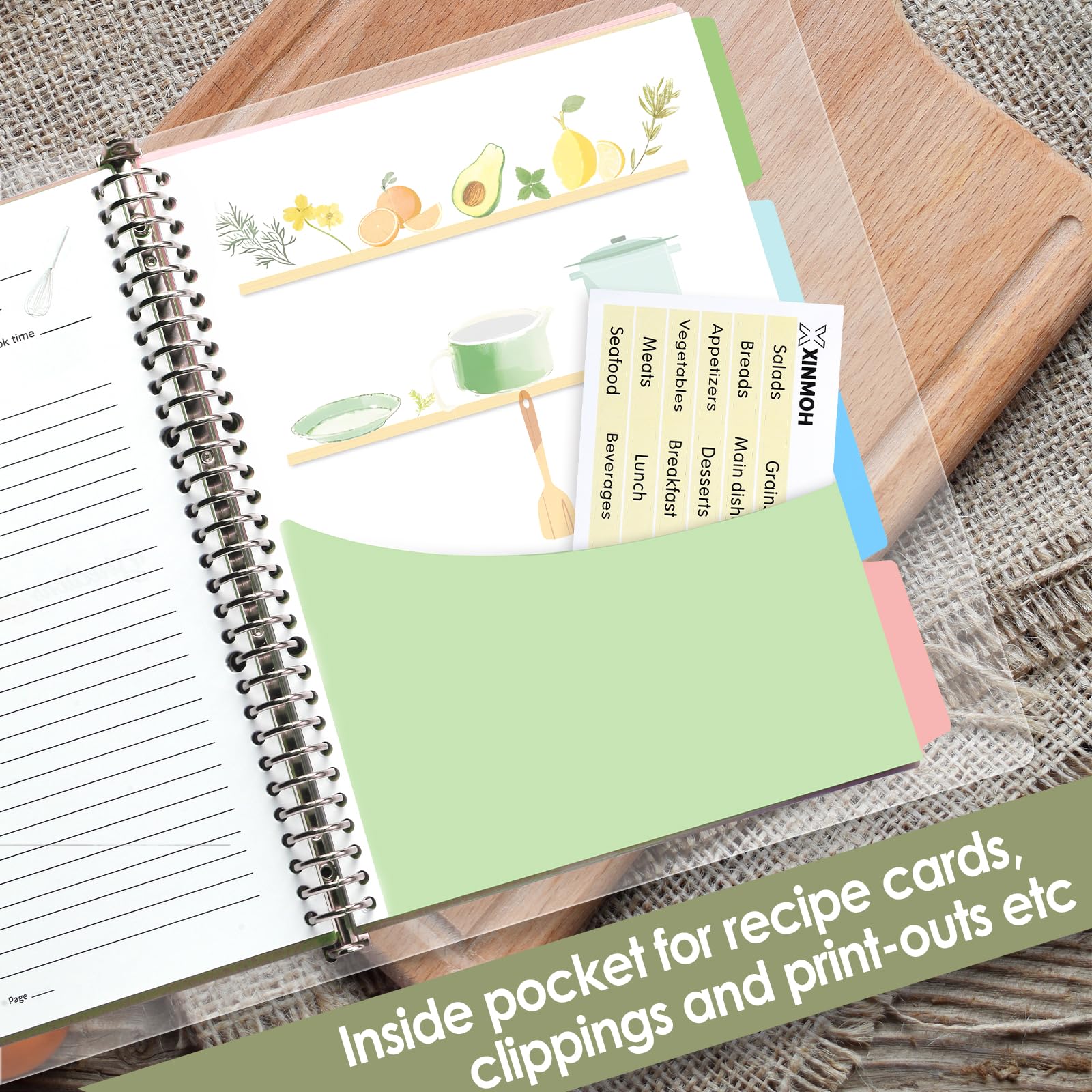 XXINMOH pocket page can hold utensils you like for quick access.