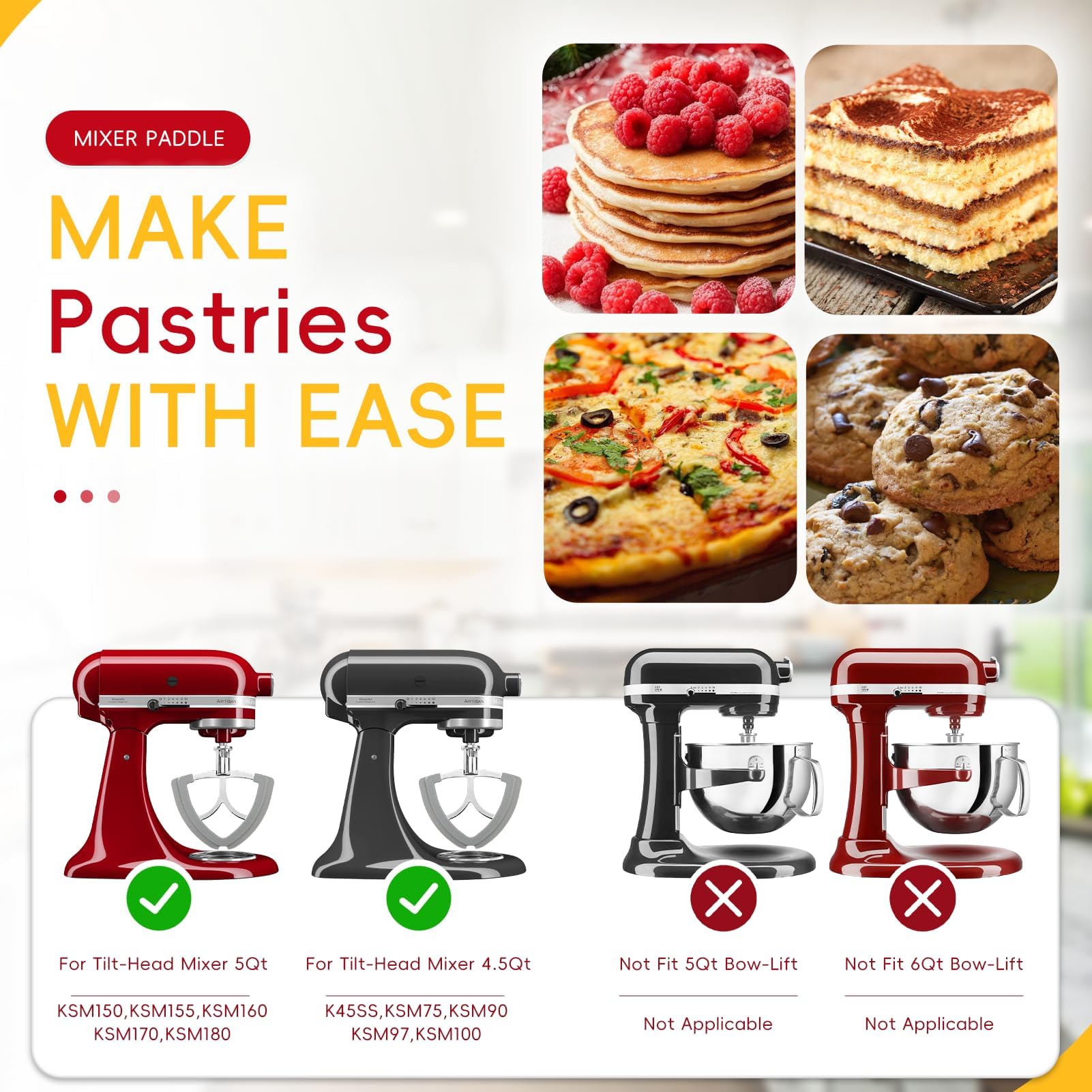 Xxiong Flex Edge Beater versatile uses for dough, frostings, and fillings.