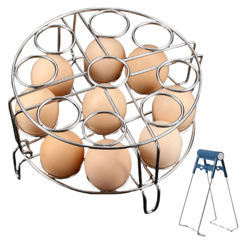 Xxshcdz egg-steamer-rack top view, sturdy stainless steel for quick, even egg steaming