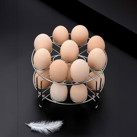 Xxshcdz stackable-egg-trivet demonstrates two levels for versatile steaming options