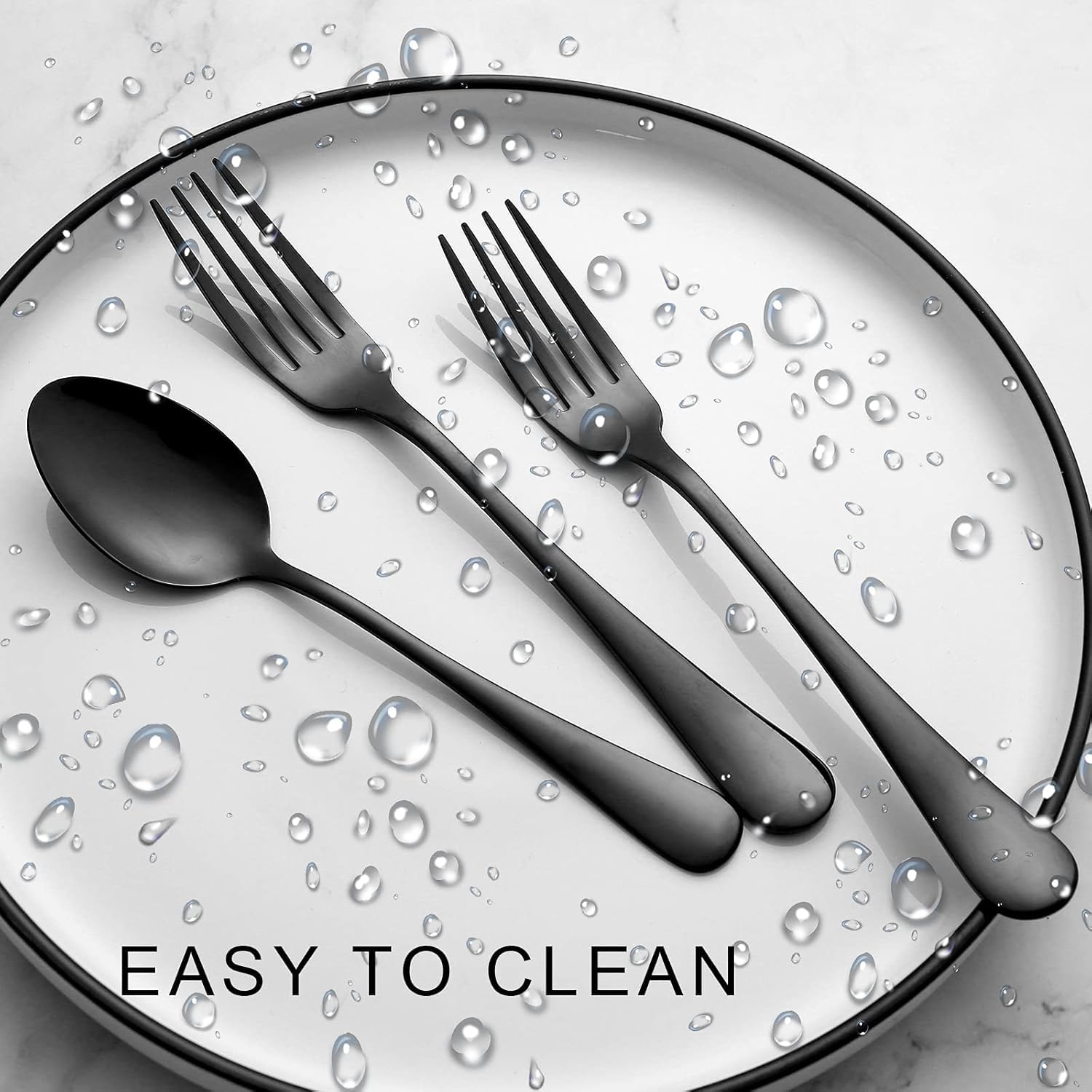 XXZWSJSH dishwasher-safe forks simplify cleanup after meals.