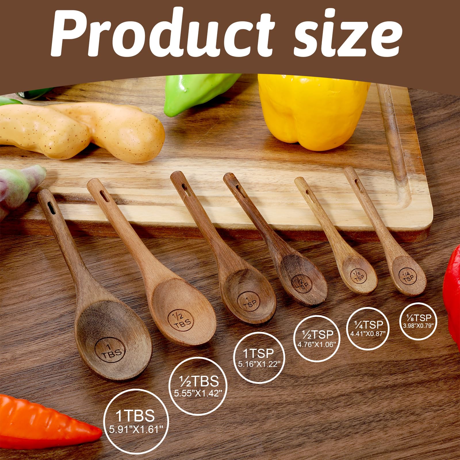 Xyembu acacia wood spoons feature natural grain and comfortable grip for cooking.