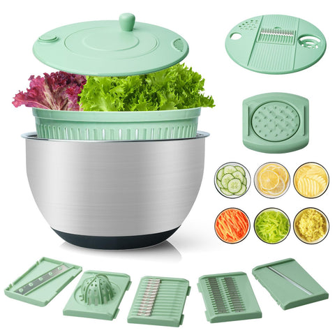 xyhop 4.25qt salad spinner bowl for family meals, keeps greens fresh.