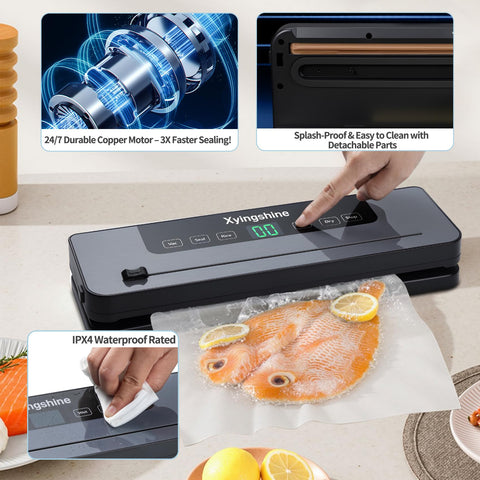 Xyingshine vacuum sealer highlights 75kPa suction for fresher leftovers