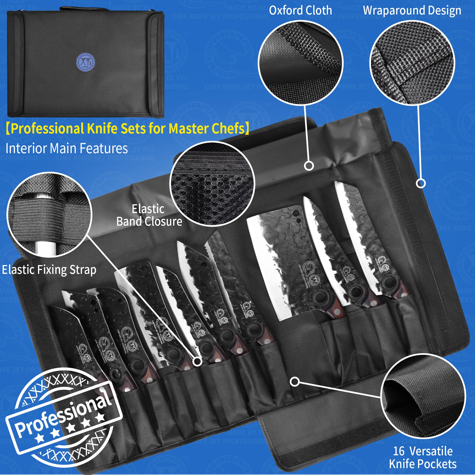 XYJ comfort ring grip on knife handle for comfortable, controlled cuts.