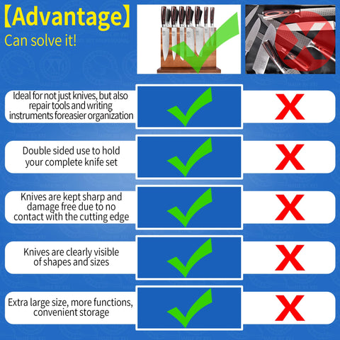 XYJ convenient organization keeps knives neatly arranged and easy to access.