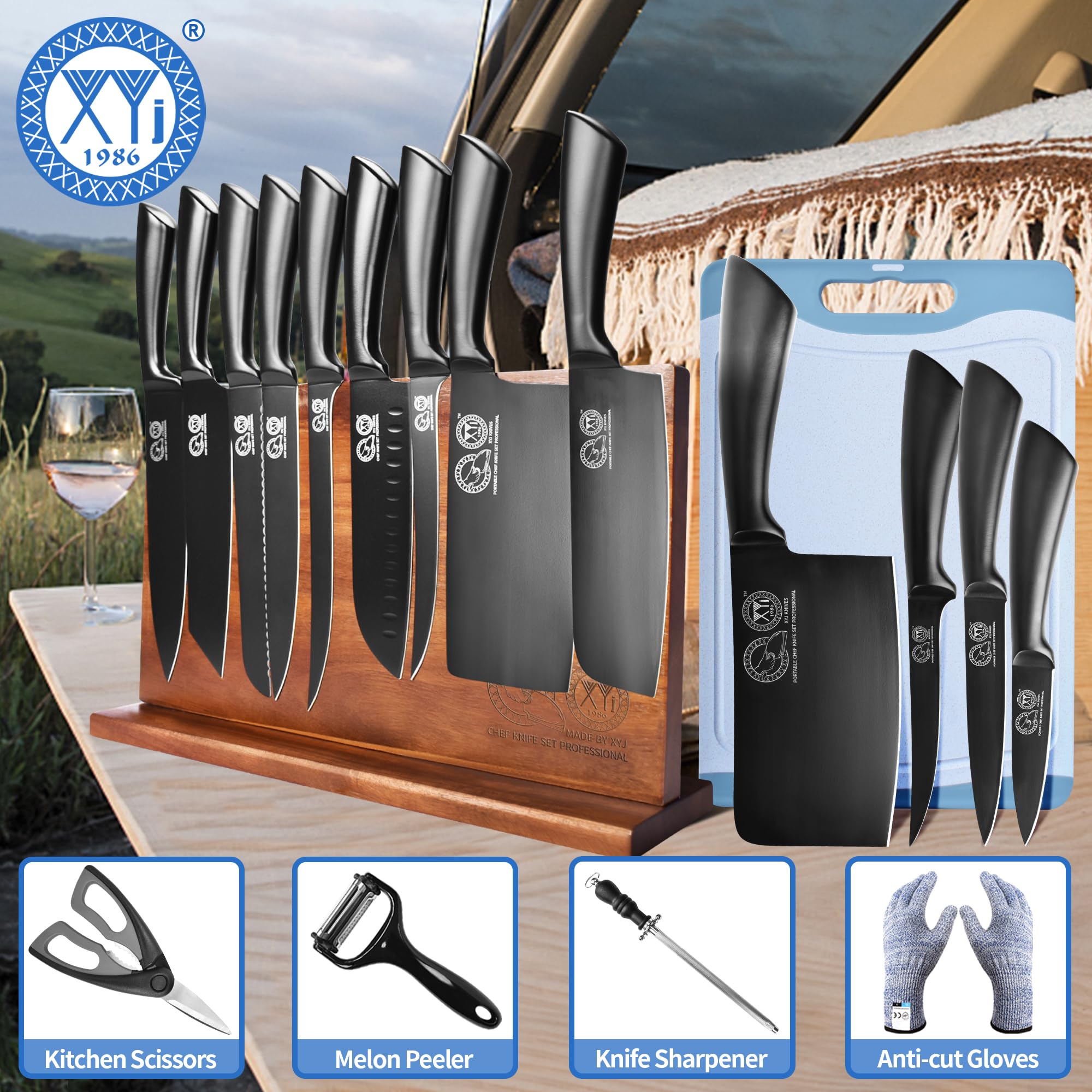 XYJ 8-inch cooking knife robust for everyday meals.
