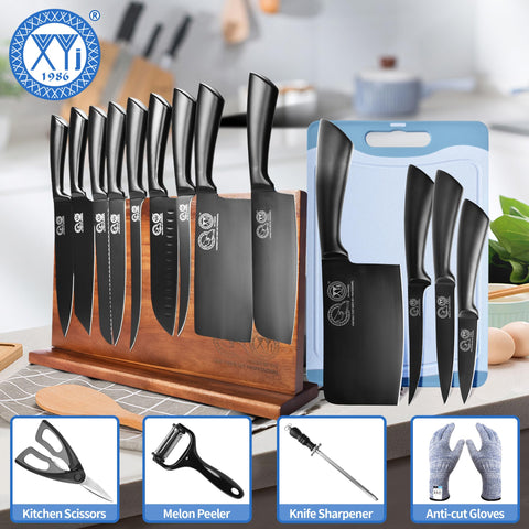 XYJ 7-inch santoku knife versatile for slicing and dicing.