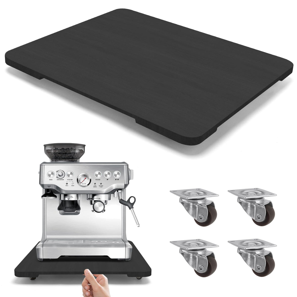 Xykzra 360-degree rolling tray for smooth appliance movement