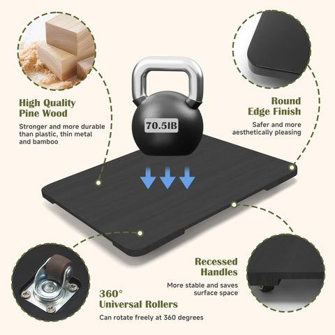 Xykzra durable pine wood tray with high weight capacity