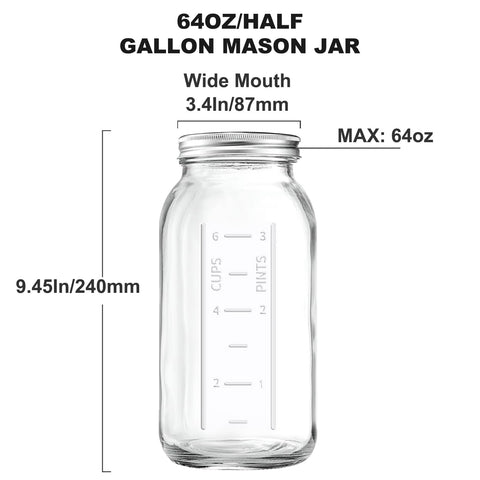 Xylanor 64oz jar sealed lid preserves contents with a tight seal.