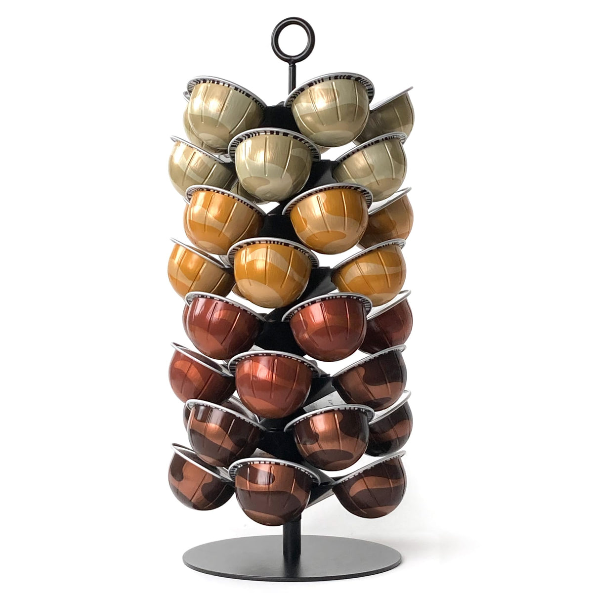 Xympo pod carousel showing Vertuo compatibility for easy capsule access.