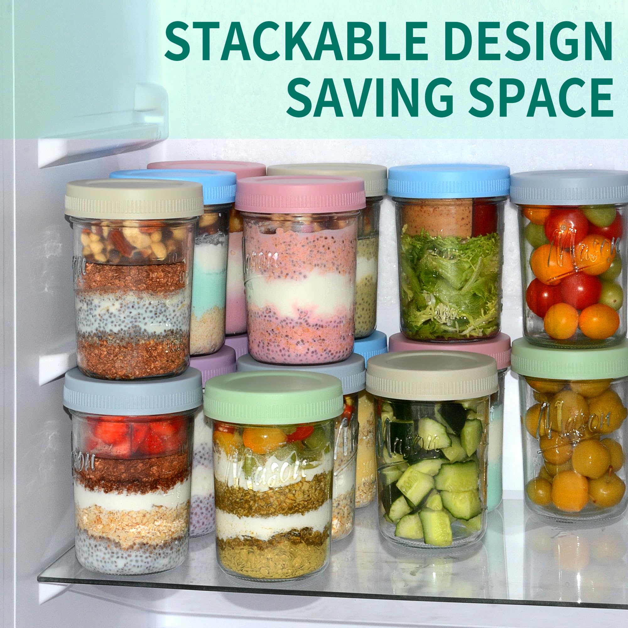 Xyptorix stackable design saves space in fridge and pantry.