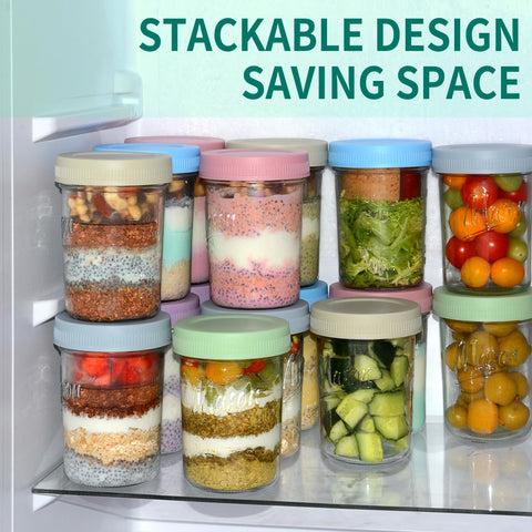Xyptorix stackable design saves space in fridge and pantry.