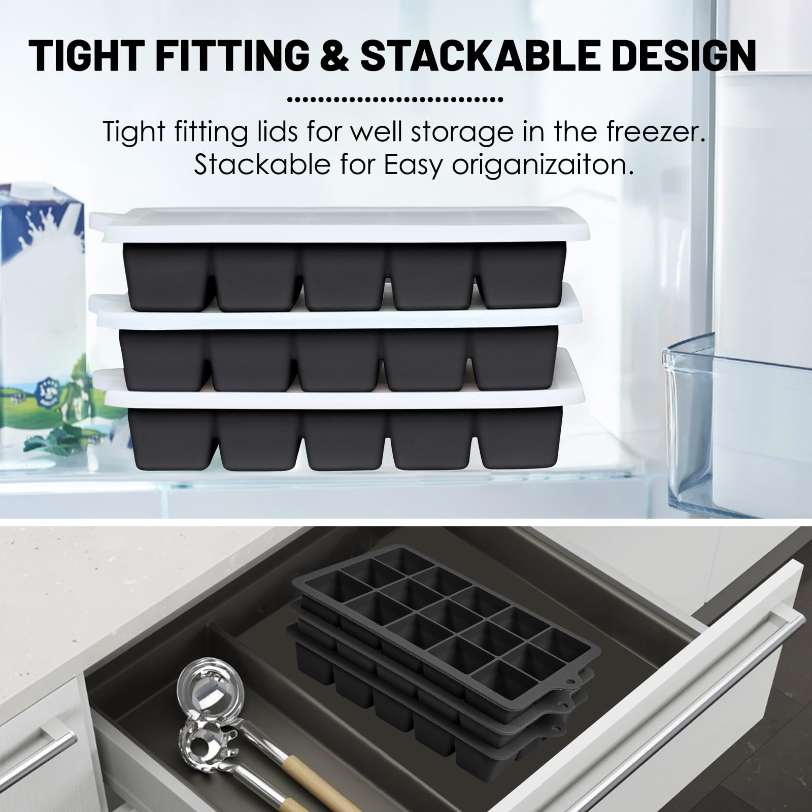 Xyuetia 15-cube tray creates evenly sized drink cubes.