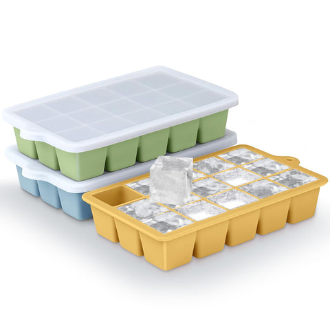 Xyuetia silicone ice tray blue with easy release for quick whiskey chilling.