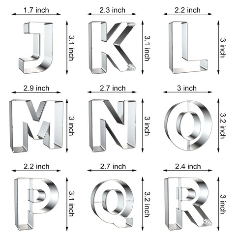 Xzhloym alphabet cutters for fondant and dough projects