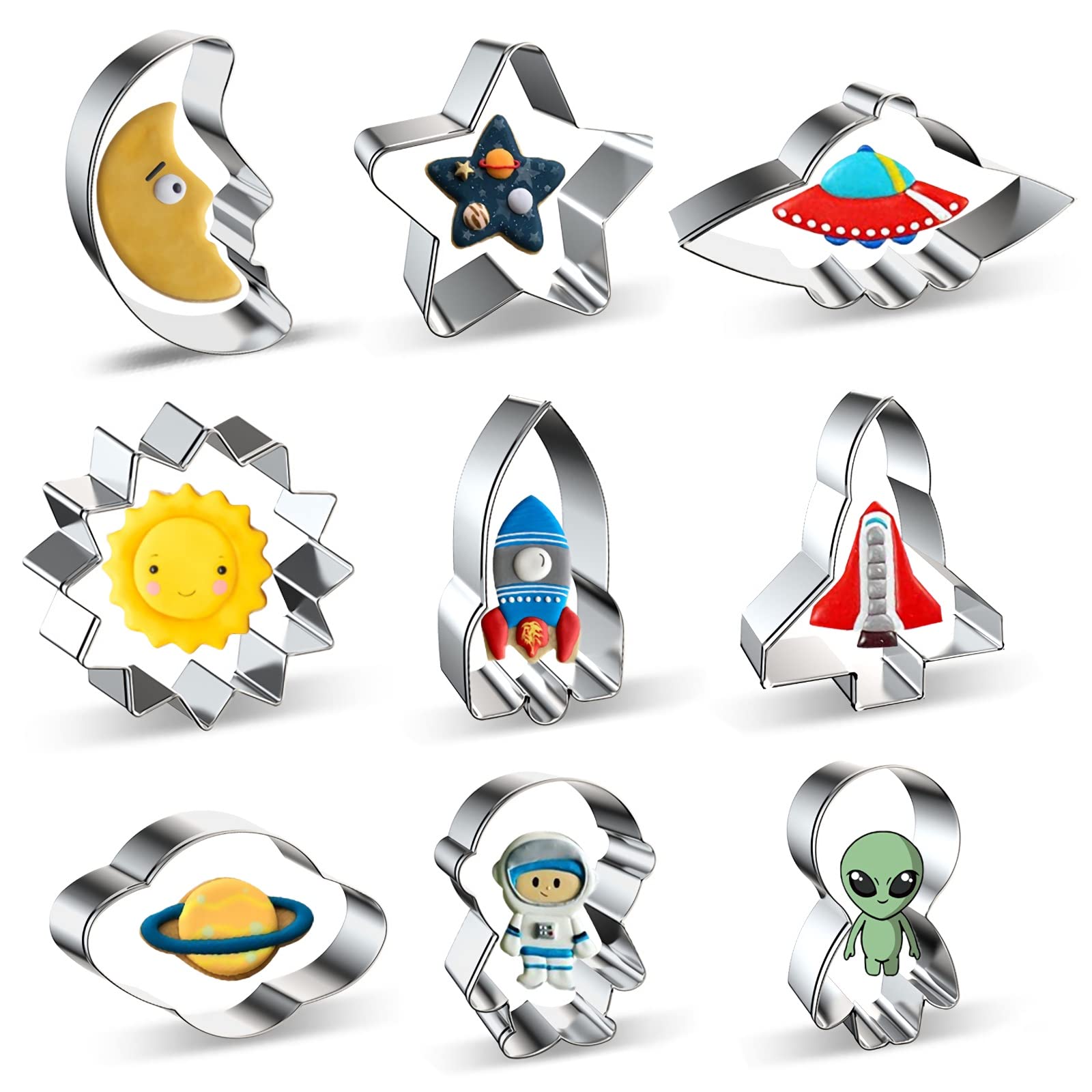 Xzhloym Space Cookie Cutters Crescent Moon for playful space party cookies