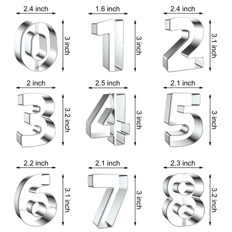 Xzhloym stainless steel number cutters with safe rolled edges for kids.