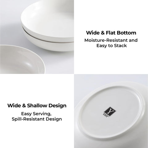 Y YHY bowls provide 50-ounce capacity for large portions without crowding.