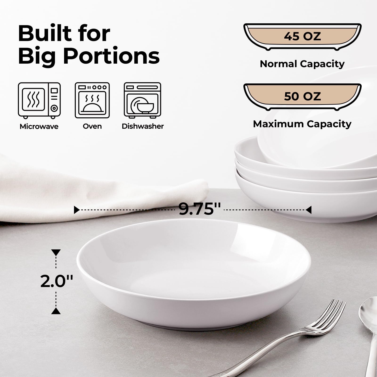 Y YHY ceramic serving bowls set of 4 ideal for sharing salads and mains.