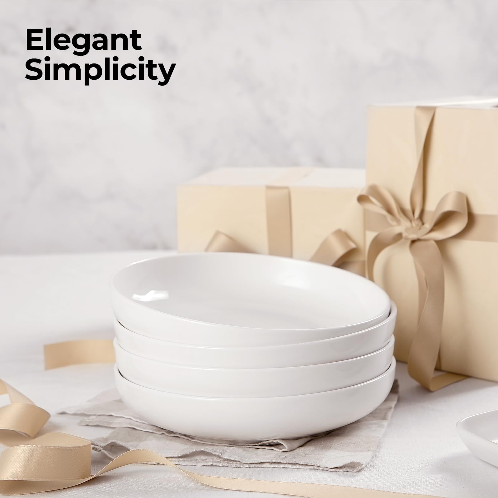 Y YHY durable ceramic bowls feel sturdy to hold during serving.