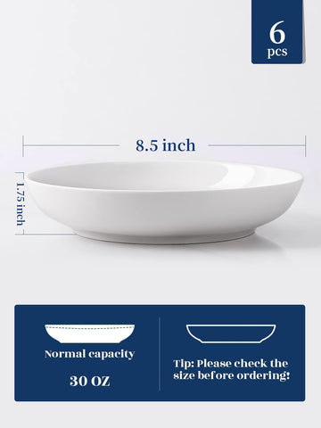 Y YHY six-piece stackable pasta bowls set for family dining