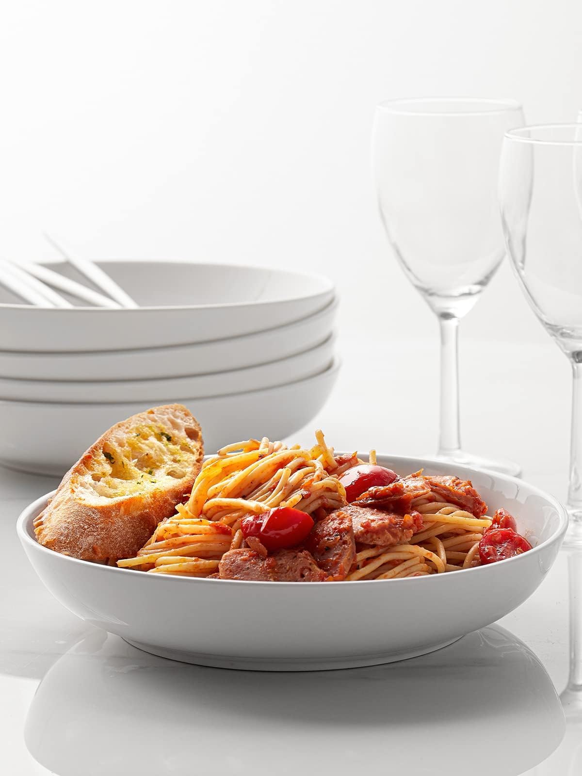 Y YHY bowls with white off-white glaze elevating table setting