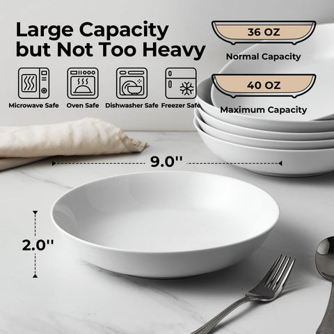 Y YHY 40 oz large salad bowl in white for family meals.
