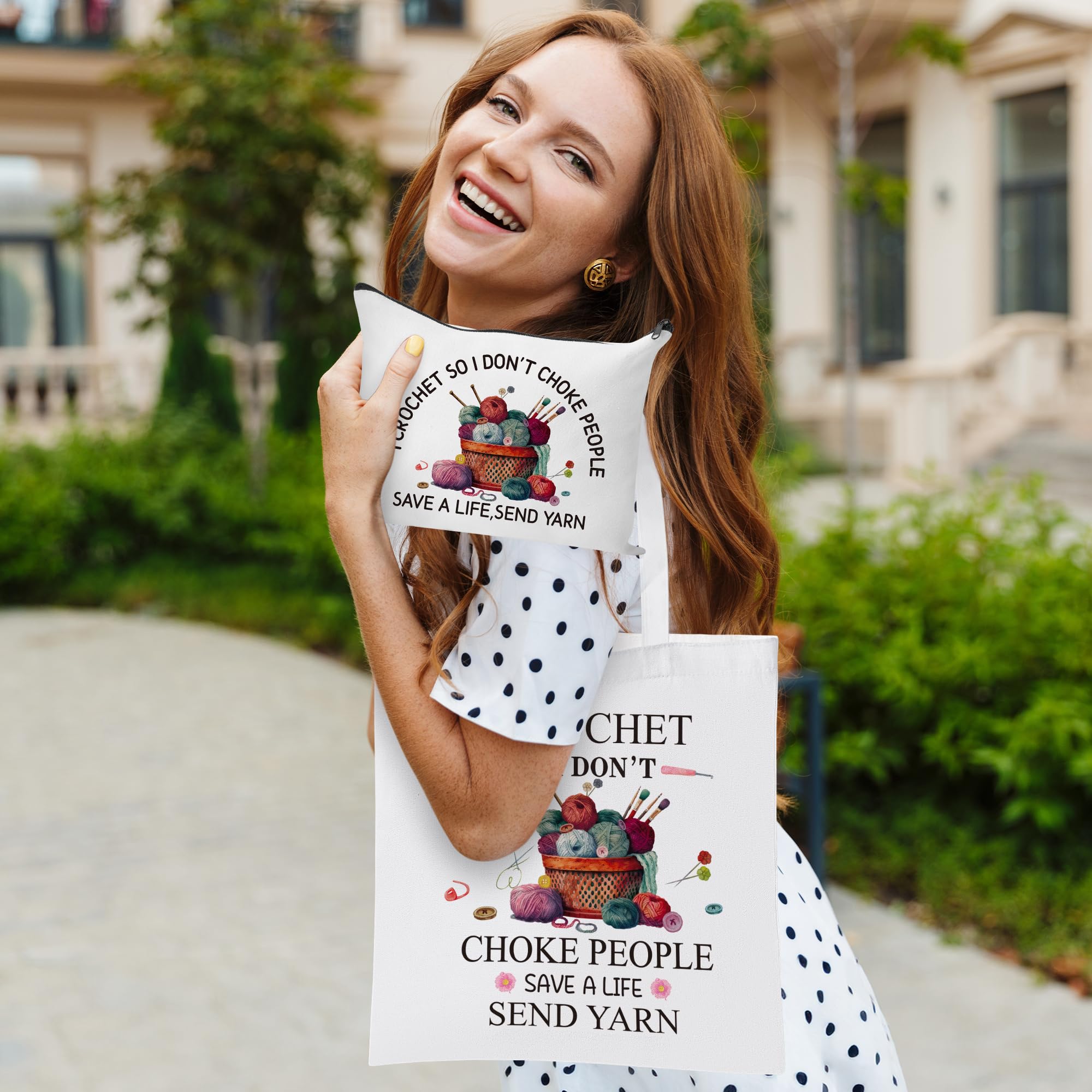 Y1tvei humorous crochet phrase adds personality to your crafting accessories.