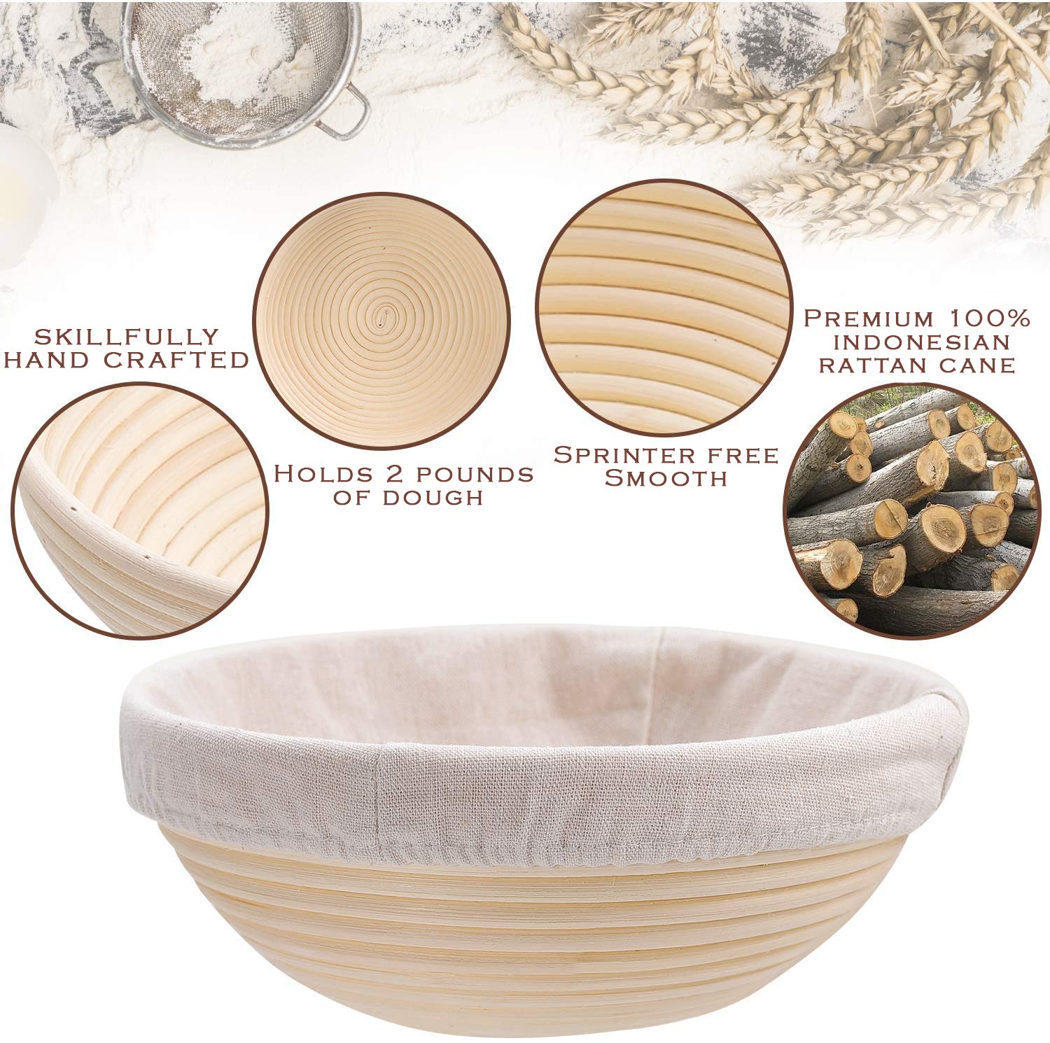 YAANI flexible dough scraper lifts dough from baskets cleanly.