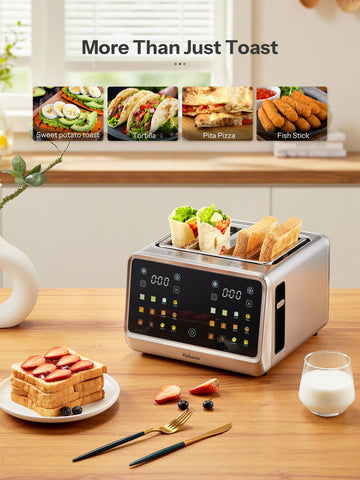 Yabano bagel mode demonstrates even toasting on round breads.