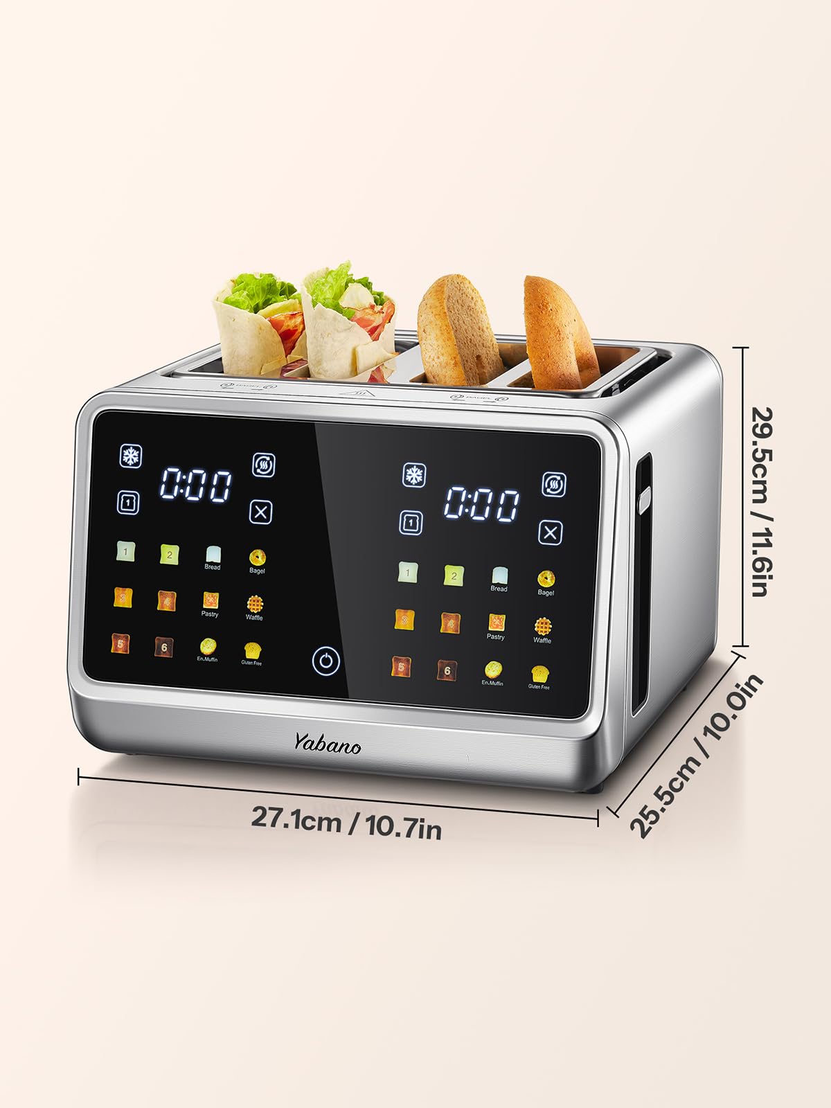 Yabano toaster on kitchen counter ready for daily use.