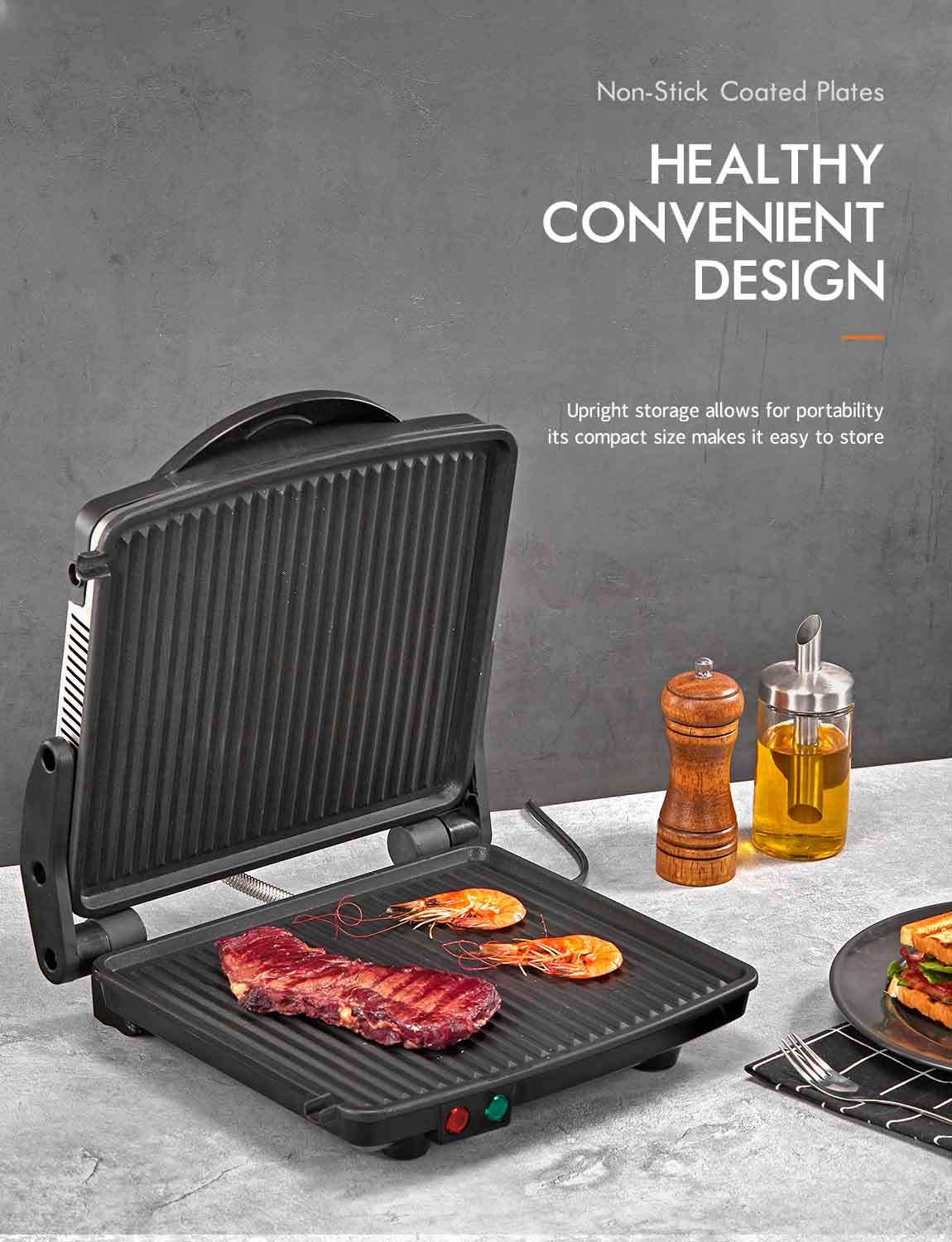 Yabano Panini Press Grill handles up to four slices at once