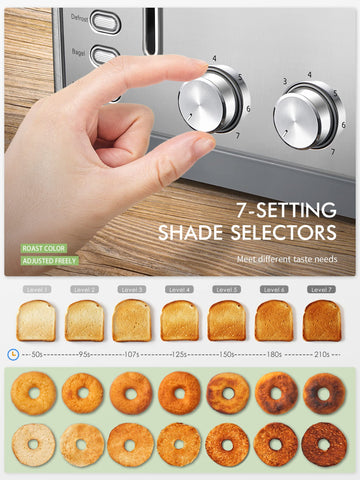 Yabano toaster bagel and muffin function for crisping bagels without soggy centers