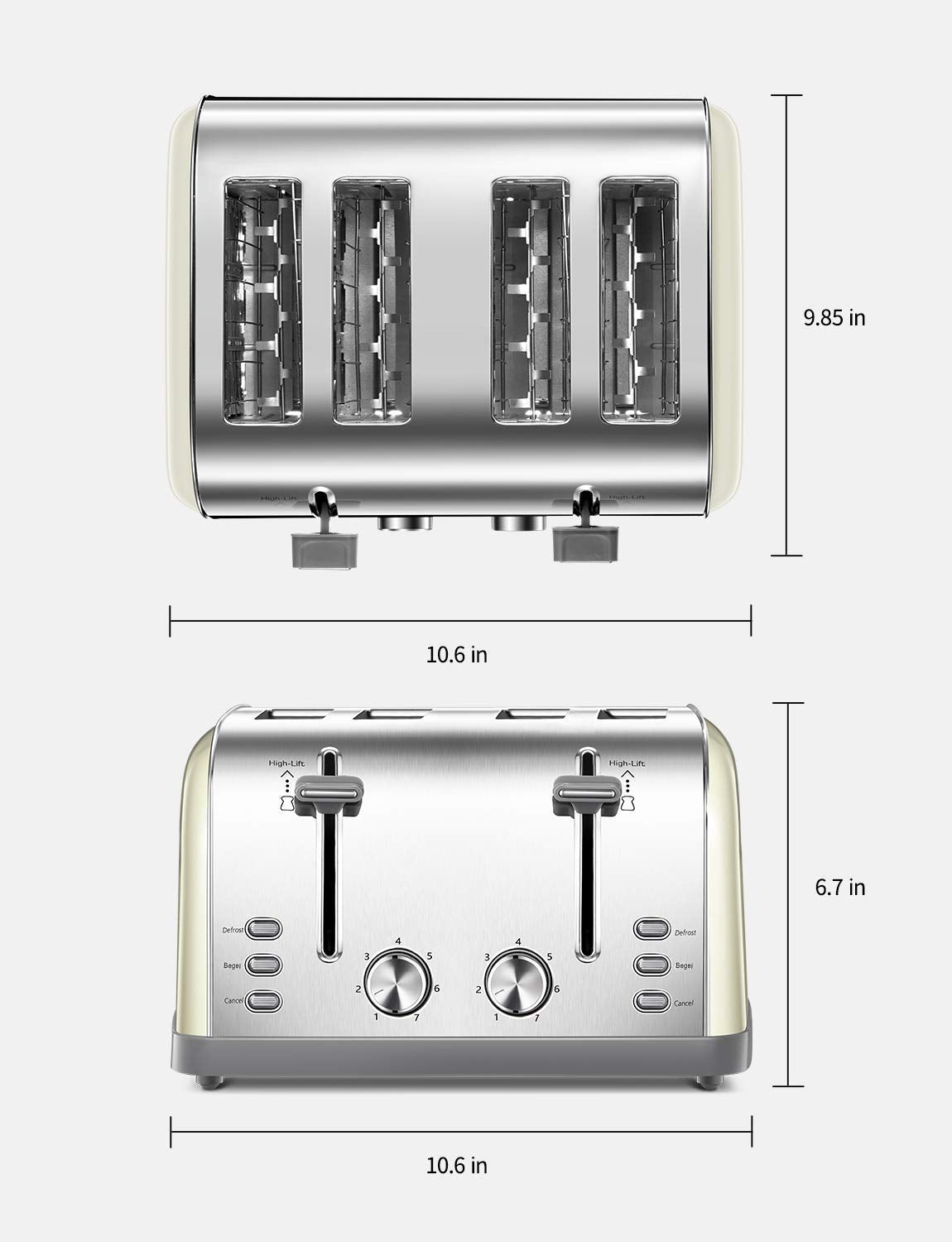 Yabano toaster dual independent control panels for multitasking breakfast