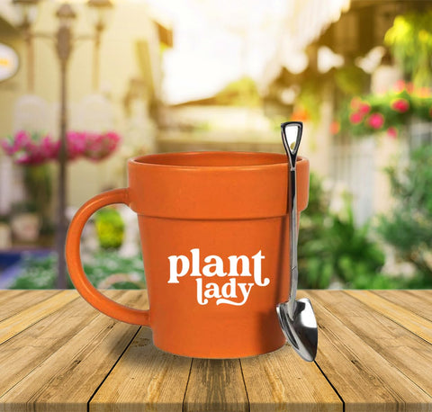 YACO STORE Plant Lady mug close-up shows ceramic quality and durable finish.